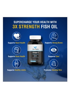 Olira Organics Omega 3 2000mg Double Strength Fish oil 200 Softgels | Promotes Heart and Brain Health  - Image 3