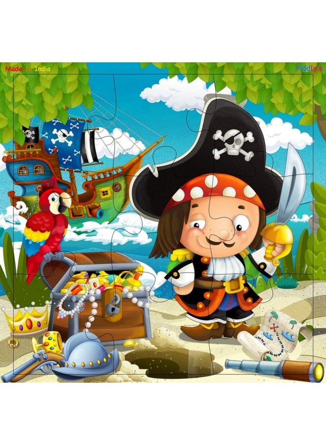 Fiddlys Fiddly's Wood Jigsaw Puzzles for Kids & Children - 9 Pieces (The Good Pirates - Pack of 4) Age 3+ - Image 3