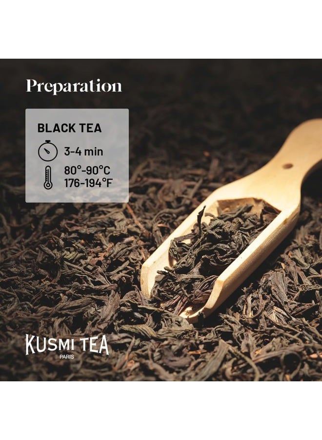 KUSMI TEA شاي كوسمي - إيرل غراي إنتنس - شاي أسود عضوي بنكهة البرغموت مع قشر الليمون - علبة معدنية 100 جرام - تكفي لحوالي 50 كوب - Image 3