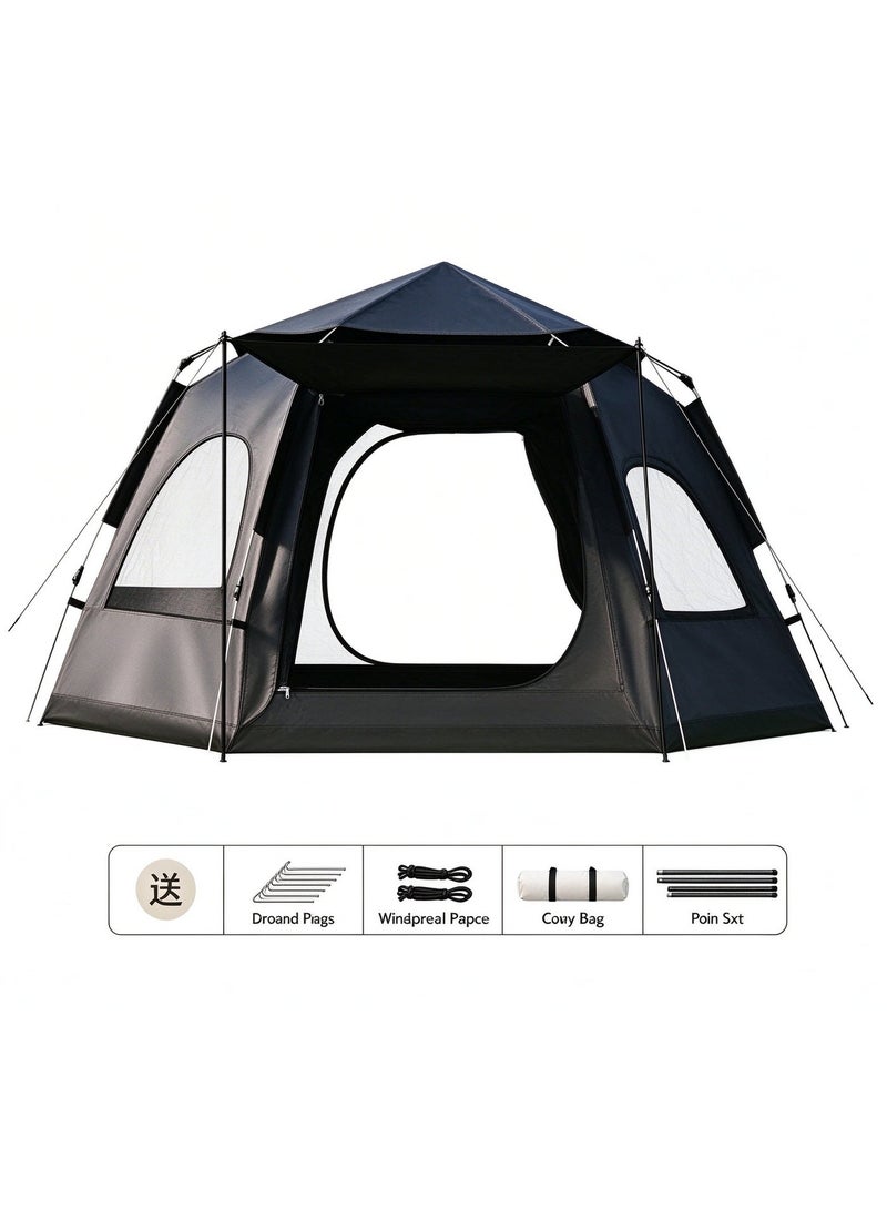 Arabest 5-8 Person Camping Tent, Portable Pop-Up Tent, Waterproof and Sun-esistant, Lightweight Outdoor Tent for Camping, Picnics,Hiking. - Image 1