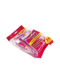 PEARLMAX Pearl Max Pink 2 Twin blade Disposable shaving Razors for Women Comfort grip Smooth Shave Reduce Irritation Better Precision-24 Pieces  - Image 2