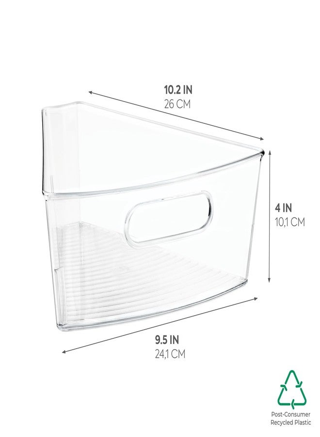 iDesign Plastic Lazy Susan Cabinet Storage Bin, 1/8 Wedge Container for Kitchen, Pantry, Counter, BPA-Free, 10.25" x 9.5" x 4", Clear - Image 3