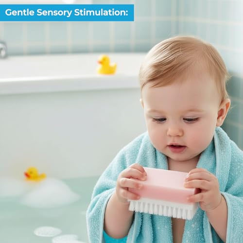 Safe-O-Kid® Sensory Scrubber and Brush for Kids – Soft, Gentle Bath Scrubber for Sensory Development, Skin Care, and Therapeutic Use, Pink - Pack of 2 - Image 3