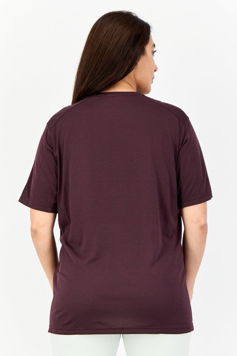 Adidas Women Sportswear Fit Short Sleeve Outdoor Top, Mauve  - Image 2