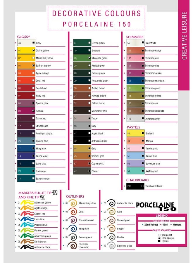 Pebeo Porcelaine 150 China Paint 45 Ml Bottle Tender Pink - Image 3