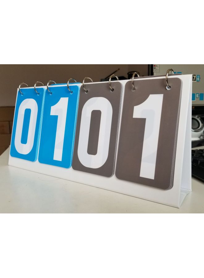 Generic Competition Scoreboard Double-color Scoring Board Two-color Basketball Football Volleyball Scoreboard Number Floor Sticker-Specifications:Waterproof Four-digit Blue-gray Two-color Scoreboard - Image 1