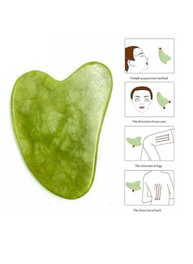 Gua Sha Stone, Natural Stone Guasha green – Scraping Massage  The Secret to Natural Beauty & Deep Skin Care wrinkle - anti aging - Image 2