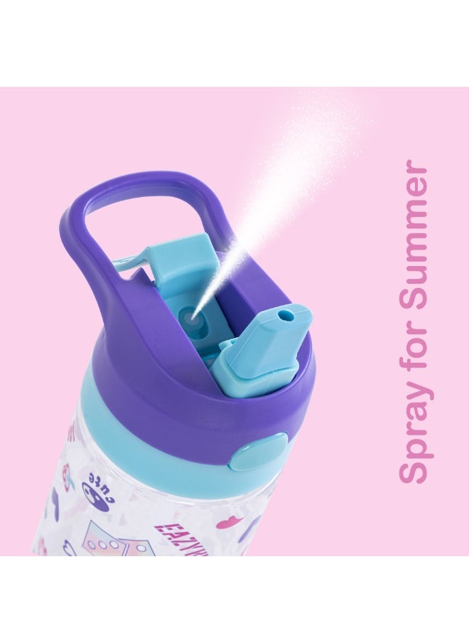 Eazy Kids Eazy Kids -Tritan Water Bottle W/ Spray 500ml - Purple  - Image 4