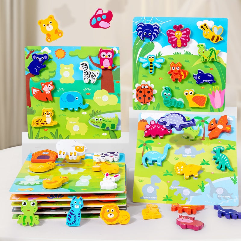 Hook And Loop Three-Dimensional Tearing Puzzle Wooden Large Particle Matching Building Blocks Children'S Early Education Puzzle Puzzle Toy - Image 4