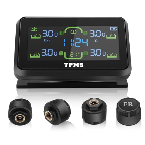 Avutrel Wireless Solar TPMS with Real-Time Display, Solar/USB Charging & Easy Install,Tire Pressure Monitoring System for Cars, SUVs, Sedans, RVs,4 External Sensors, Alarm for Drivers & Fleet Owners - Image 1