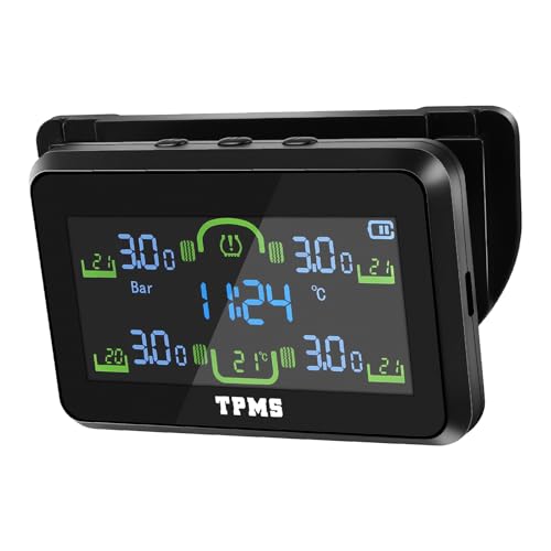 Avutrel Wireless Solar TPMS with Real-Time Display, Solar/USB Charging & Easy Install,Tire Pressure Monitoring System for Cars, SUVs, Sedans, RVs,4 External Sensors, Alarm for Drivers & Fleet Owners - Image 2