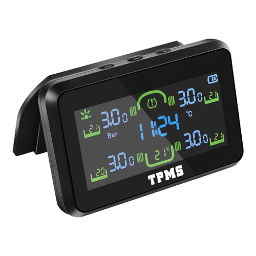 Avutrel Wireless Solar TPMS with Real-Time Display, Solar/USB Charging & Easy Install,Tire Pressure Monitoring System for Cars, SUVs, Sedans, RVs,4 External Sensors, Alarm for Drivers & Fleet Owners - Image 3
