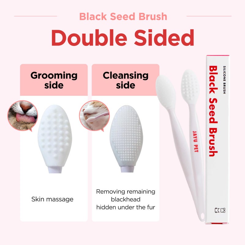 JAYU PET Black Seed Brush - Cat Grooming Brush for Chin Acne & Blackhead Exfoliation, Double-sided (1PCS) - Image 5