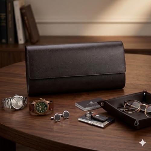 essart 12-Slot Watch Roll Case – Luxury PU Leather Travel Watch Organizer for Men & Women | Portable Watch Storage Case | Scratch-Resistant & Protective - Image 5