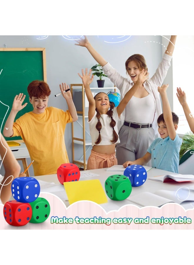 Foam Dice 8cm Fun Game Props PU Toy Elastic Decorative Cube Lightweight Dice Block Party Dice Math Educational Toy for Family Entertainment Outdoor Camping Picnic - Image 3