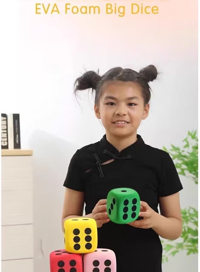 Foam Dice 8cm Fun Game Props PU Toy Elastic Decorative Cube Lightweight Dice Block Party Dice Math Educational Toy for Family Entertainment Outdoor Camping Picnic - Image 2