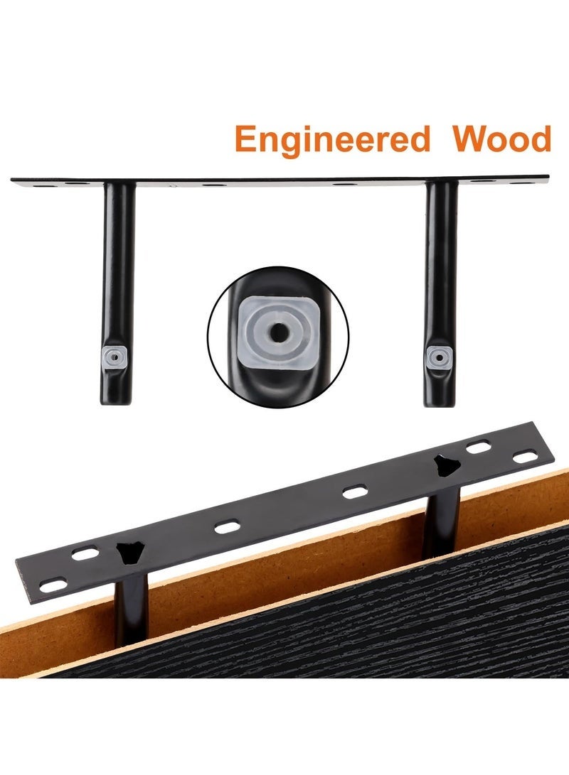 40CM Floating Shelves, Rustic Wood Finish Wall Shelves Set of 4, Shelves for Wall Decor, with Invisible Brackets for Bathroom, Living Room,Bedroom and Kitchen(Black) - Image 4