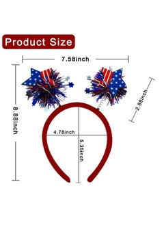 HOXIEYA Independence Day Headbands Satr Shape With Shiny Glitter Deisgn 4Th Of July Hair Band Patriotic Hair Band Holiday Party Gift Independence Day Hair Accessories Headwear For Cosplay-Star  - Image 2