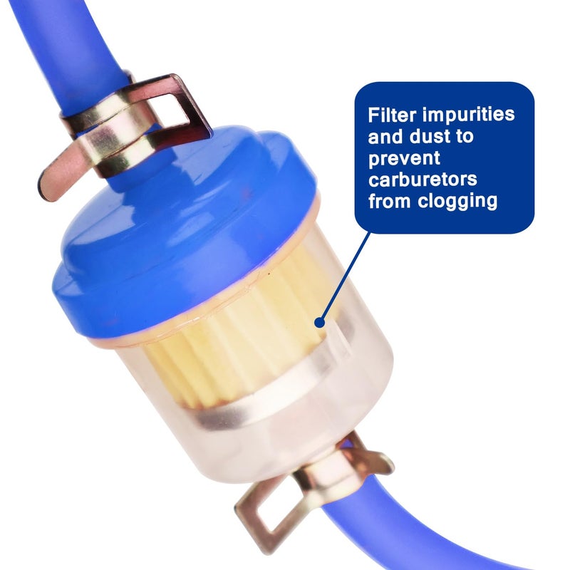 HOOUP Dirt Bike Gas Fuel Line Hose Fuel Filter for 50cc 110cc 125cc TaoTao Coolster Apollo GY6 Motorcycle Pit Bike Motocross Pocket Bike Chinese Atv Four Wheeler Moped Scooter Quad Go Kart Parts Blue - Image 5