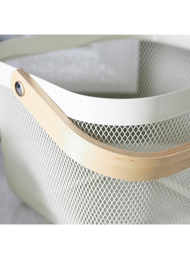 هوم بوكس سلة تخزين بمقبض خشبي - 25x25x17 سم - Image 3