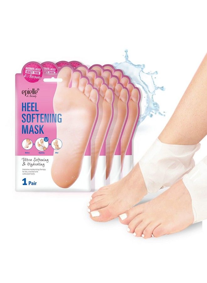 Epielle Foot Pedi Mask (Heel Softening Mask 4Pk) Moisturizing Socks Heel Therapy For Dry Cracked And Callous Rough Heels Foot Spa Self Foot Care Summer Foot Ultra Softening & Hydrating Stocking Stuffers!! - Image 2