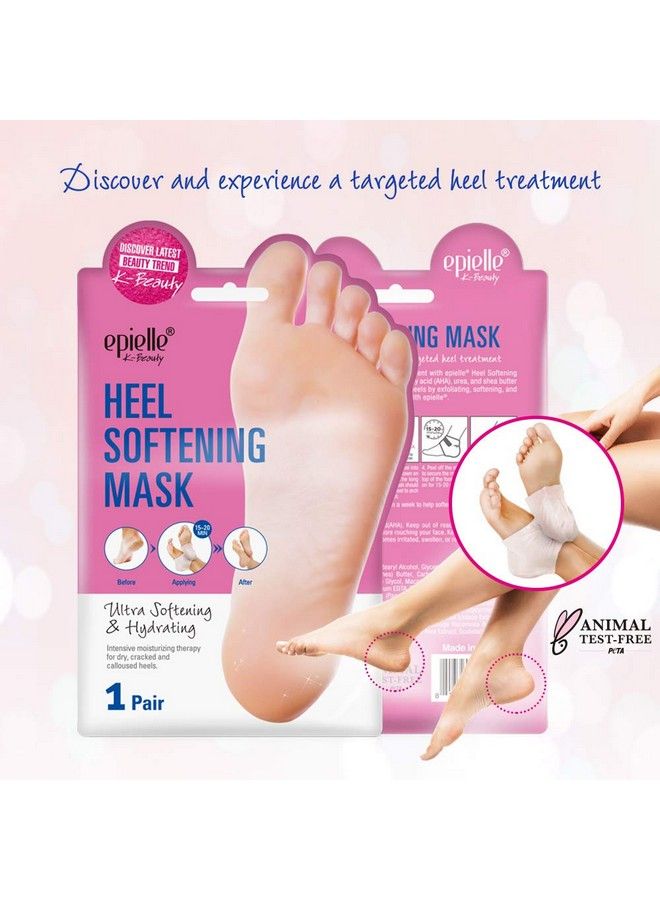 Epielle Foot Pedi Mask (Heel Softening Mask 4Pk) Moisturizing Socks Heel Therapy For Dry Cracked And Callous Rough Heels Foot Spa Self Foot Care Summer Foot Ultra Softening & Hydrating Stocking Stuffers!! - Image 5