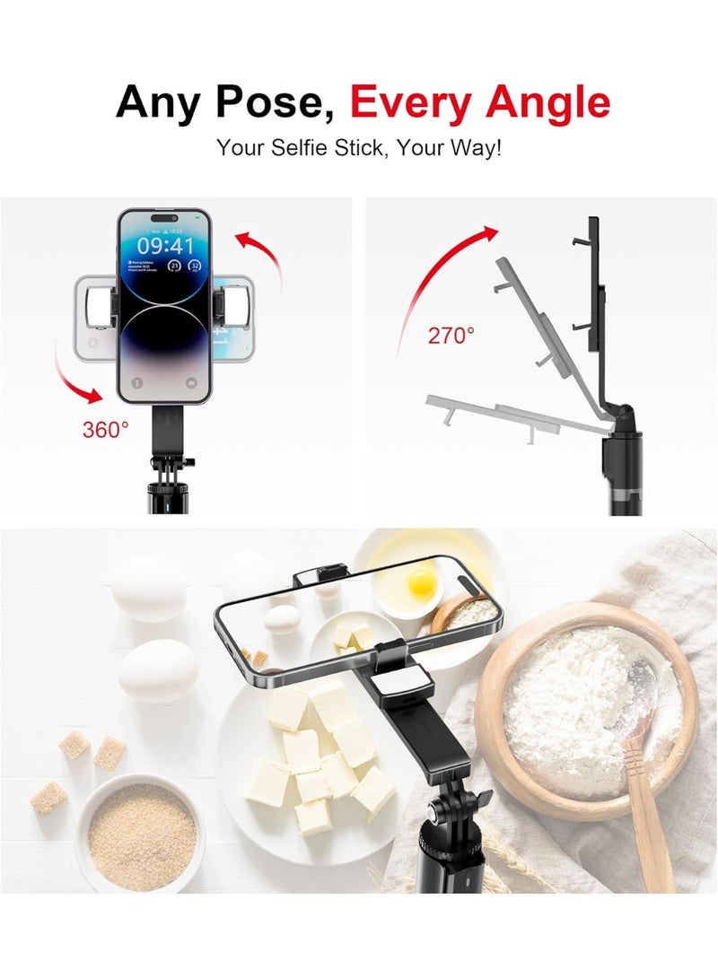 Selfie Stick Tripod with Remote and LED Fill Light, 70 Inch Extendable Phone Holder for Travel, Vlogging, Live Streaming & Photos – Compatible with iPhone & Android - Image 2