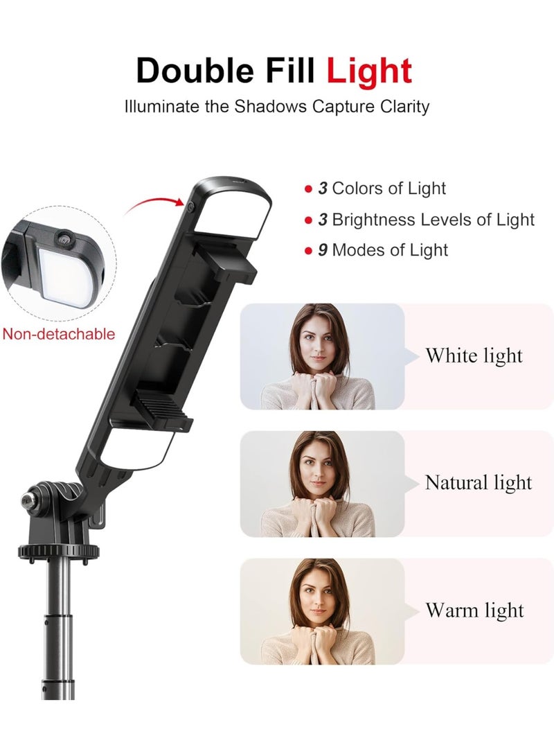 Selfie Stick Tripod with Remote and LED Fill Light, 70 Inch Extendable Phone Holder for Travel, Vlogging, Live Streaming & Photos – Compatible with iPhone & Android - Image 5