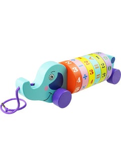 BAYBEE 2 In 1 Wooden Pull Along Toy For Toddlers With Arithmetic, Educational Pull/Push Arithmetic Toy With Numbers, Addition, Subtraction Learning Activity Montessori Push Toy For Boys, Girls 1+Years  - Image 3