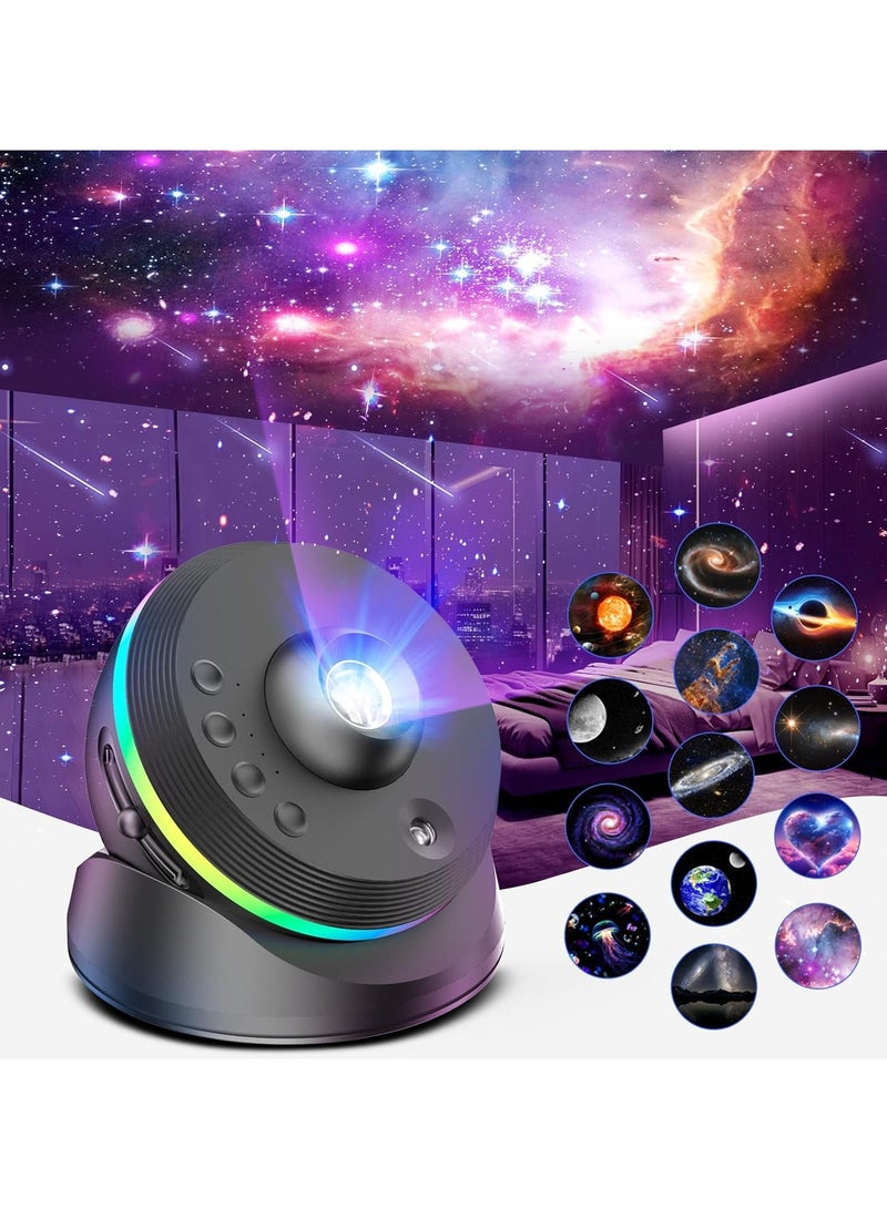 Galaxy Meteor Galaxy Projector, 13 in 1 Planetarium Star Projector Realistic Starry Sky Night Light with Solar System  - Image 1