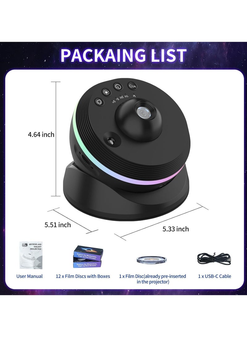 Galaxy Meteor Galaxy Projector, 13 in 1 Planetarium Star Projector Realistic Starry Sky Night Light with Solar System  - Image 4