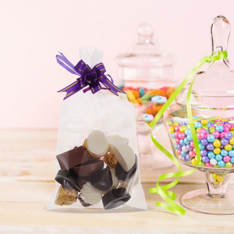 400pcs Cellophane Treat Bags 15x25cm With Pull Bows And Metal Ties For Candy Cookie Party Favor Wrapping - Image 5