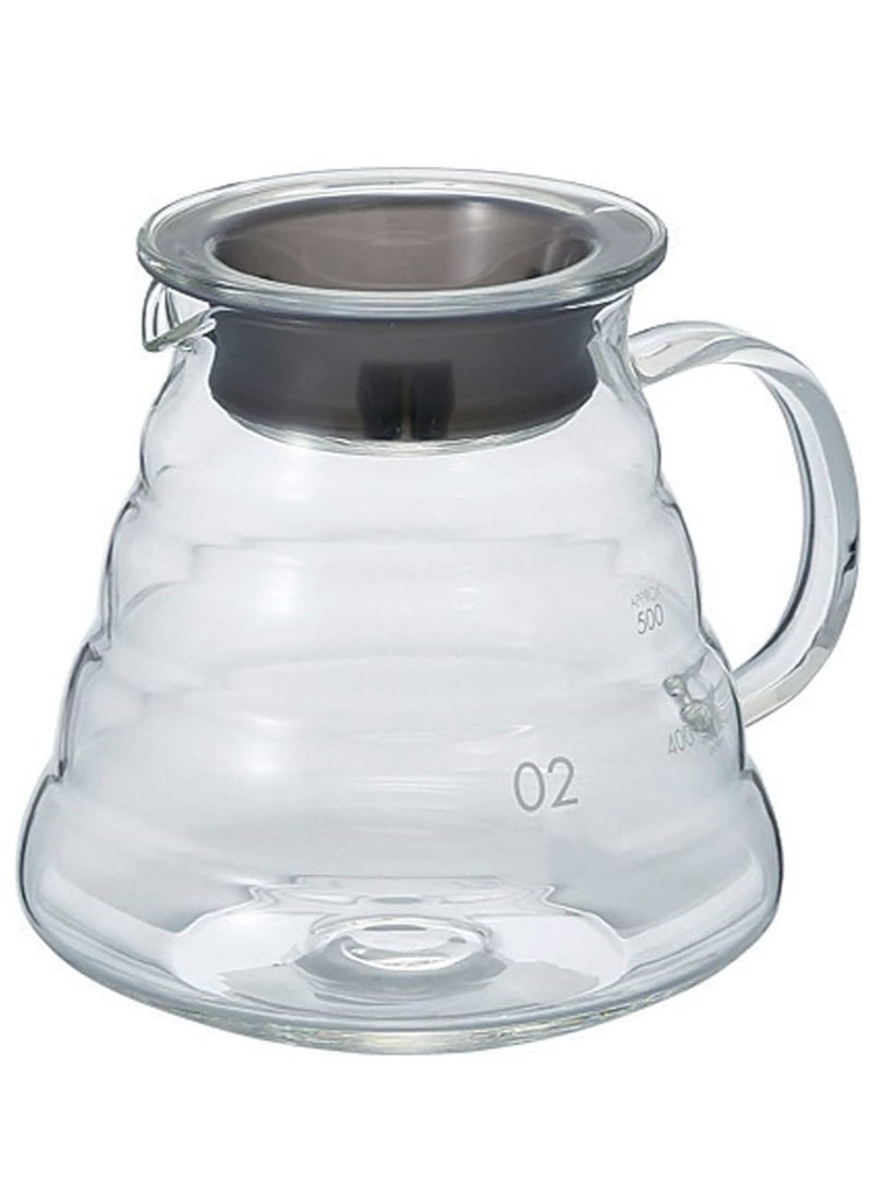 RANK V60 Coffee Server Heat Resistant Glass Pot Pour Over Coffee Tea Server Kettle Coffee Maker Clear 600ml - Image 1