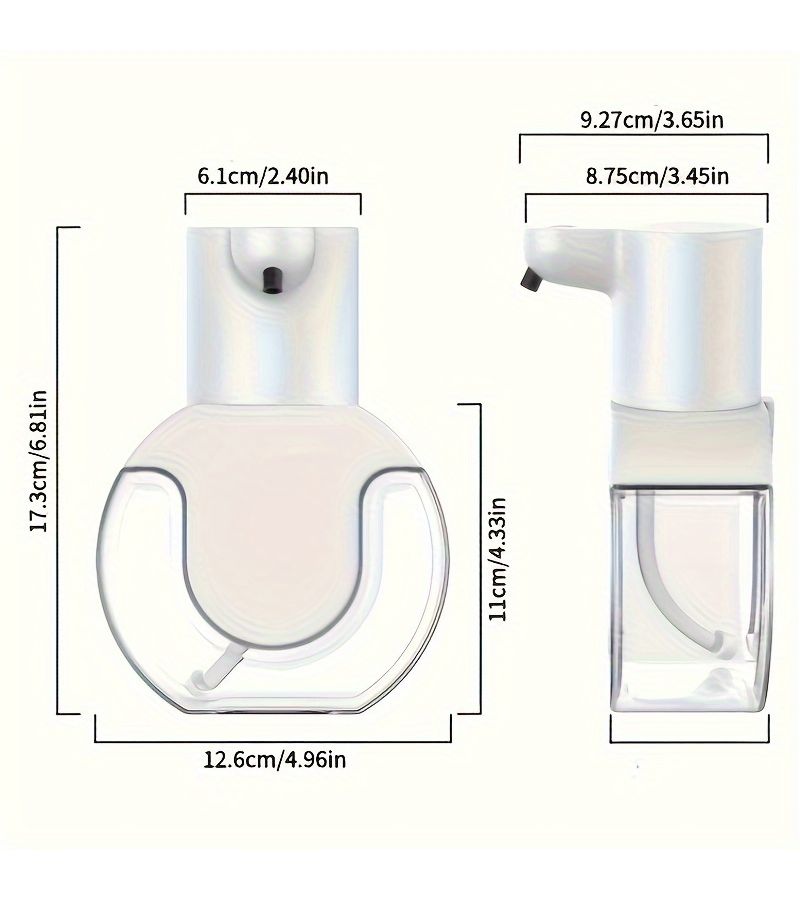 Black Wall Mounted USB Rechargeable Foaming Soap Dispenser 16 Oz - Image 3