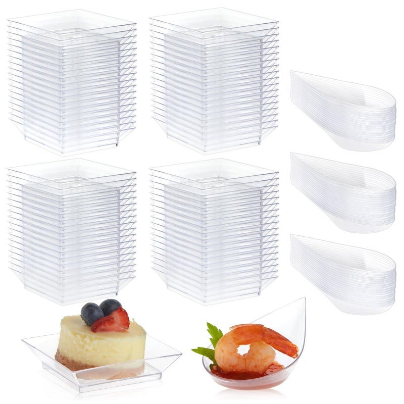 Juvale Mini Appetizer Plates and Tear Drop Spoons for Weddings (Clear  72 Pieces) - Image 1