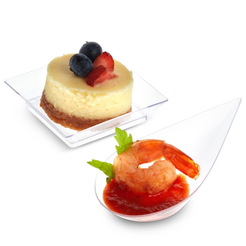 Juvale Mini Appetizer Plates and Tear Drop Spoons for Weddings (Clear  72 Pieces) - Image 5