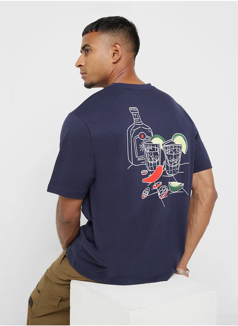 سفنتي فايف Oversized Graphic T-Shirt