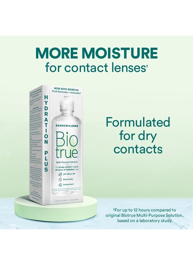 Biotrue Hydration Plus Contact Lens Solution, Multi-Purpose Solution for Soft Contact Lenses, Lens Case Included, 10 FL OZ (Pack of 2)  - Image 2