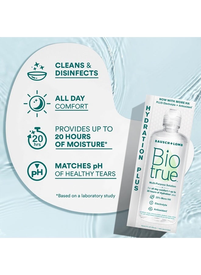 Biotrue Hydration Plus Contact Lens Solution, Multi-Purpose Solution for Soft Contact Lenses, Lens Case Included, 10 FL OZ (Pack of 2)  - Image 4