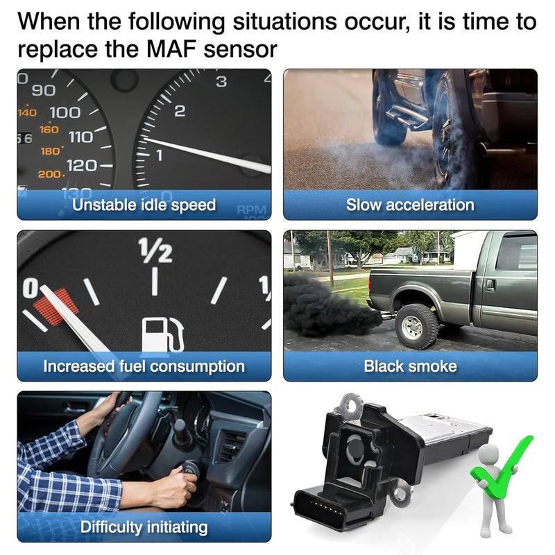 TOP-MAX Mass Air Flow Sensor Compatible with Chevy Silverado Suburban Tahoe Camaro Impala Malibu GMC Sierra Yukon Buick Enclave Regal Lacrosse Cadillac SRX Escalade, MAF Sensor Replace for 23262343 - Image 4