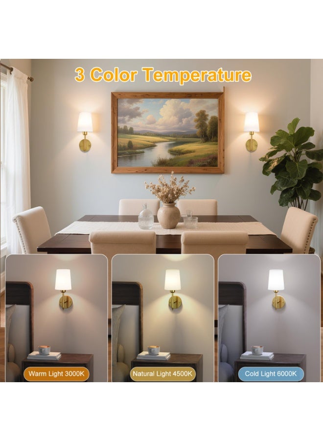 اكسيسن مجموعة من 2 شمعدانات حائط تعمل بالبطارية، مصباح حائط لاسلكي مع لمبة قابلة لإعادة الشحن RGB بسعة 10000 مللي أمبير في الساعة وجهاز تحكم عن بعد، ووظيفة تعتيم وإضاءة موقوتة، شمعدانات حائط لغرفة النوم وغرفة المعيشة والممر - Image 3