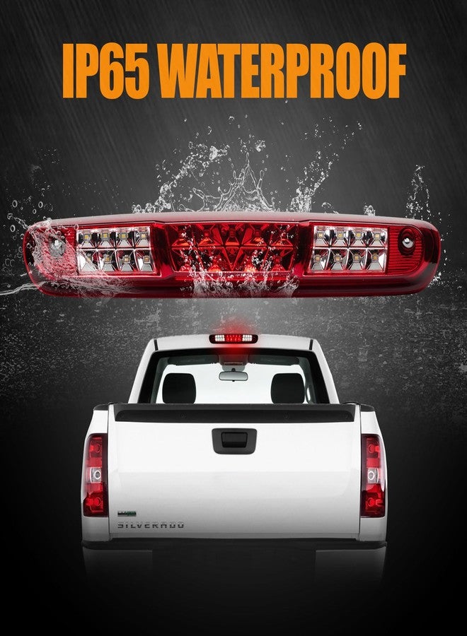 Cxdar Third 3rd Brake Light, LED High Mount Stop Light for 2007-2013 Chevy Silverado/GMC Sierra 1500 2500HD 3500HD, Rear Center Cab Roof Tail Cargo Lamp, Red Lens - Image 5