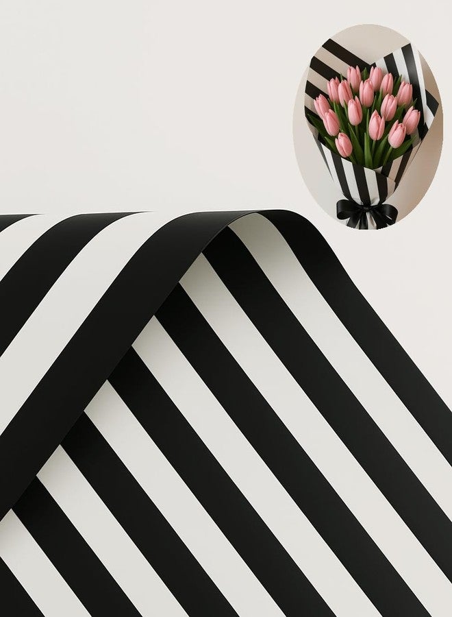 BBJ WRAPS Flower Wrapping Paper Floral Bouquet Wraps for Florist Supplies, 20 Sheets 23.6x23.6 Inch (Black) - Image 1