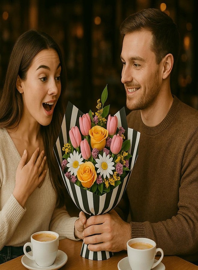 BBJ WRAPS Flower Wrapping Paper Floral Bouquet Wraps for Florist Supplies, 20 Sheets 23.6x23.6 Inch (Black) - Image 5