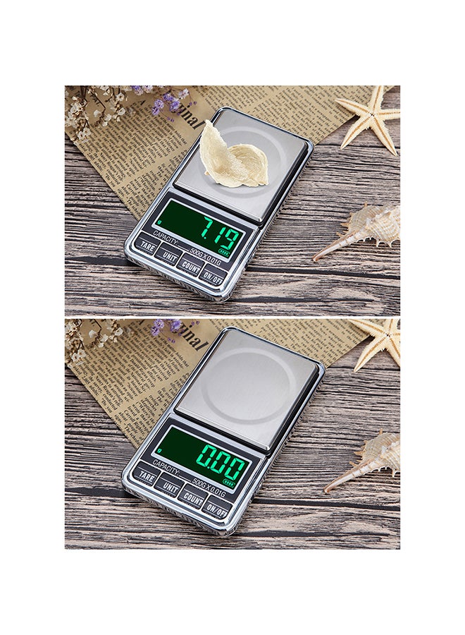 Loquat Portable Digital Scale Gold Jewelry Scale Mini Pocket Digital Scale Professional Accurate Electronic Scale Precision Balance 500g/0.1g DH-938C Silver 14.3x9.4x2.9cm - Image 3