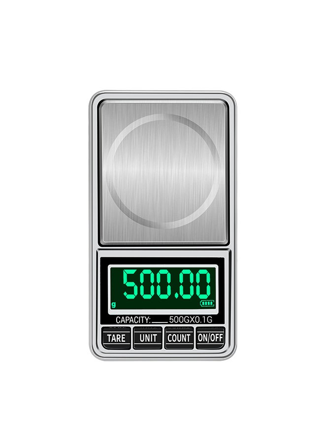 Loquat Portable Digital Scale Gold Jewelry Scale Mini Pocket Digital Scale Professional Accurate Electronic Scale Precision Balance 500g/0.1g DH-938C Silver 14.3x9.4x2.9cm - Image 1