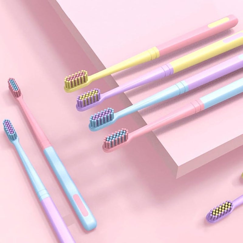8 قطع فرشاة أسنان سفر ذات شعيرات ناعمة رأس صغير للبالغين، عناية فموية محمولة - Image 5