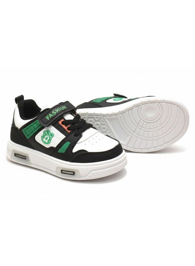 سنيكر أطفالي مريح بتصميم مرح, نعل متين وخفيف مع بطانة مريحة، حزام سهل للارتداء اليومي نعل مضئ