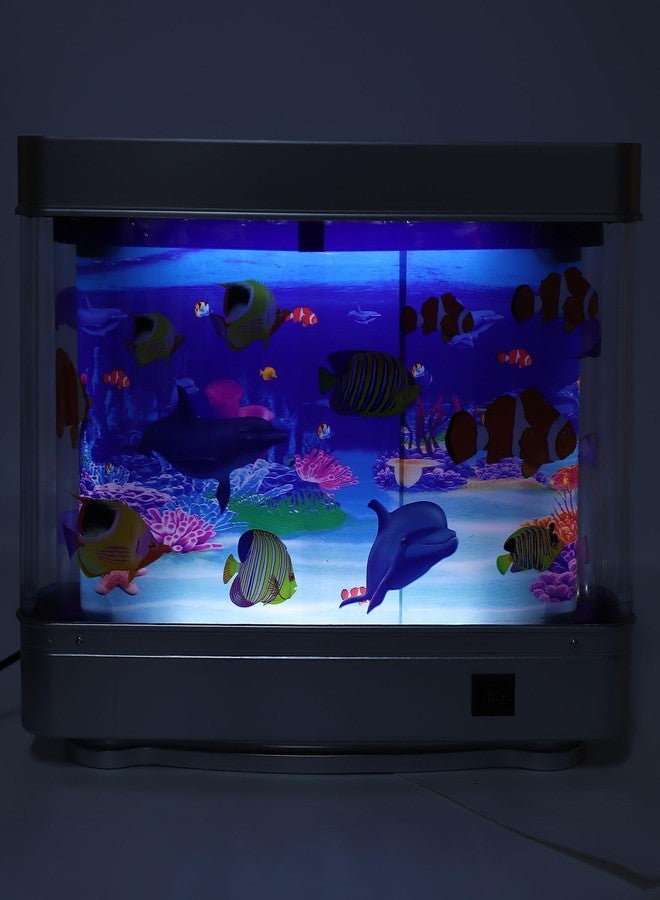 Fake Fish Tank Baby Aquarium, Mini Crib Aquarium Lamp, Artificial Moving Lifelike Mini Aquarium Lamp with Virtual Ocean Fish Night Light, Stimulating Desk Decor for Baby and Kids - Image 5