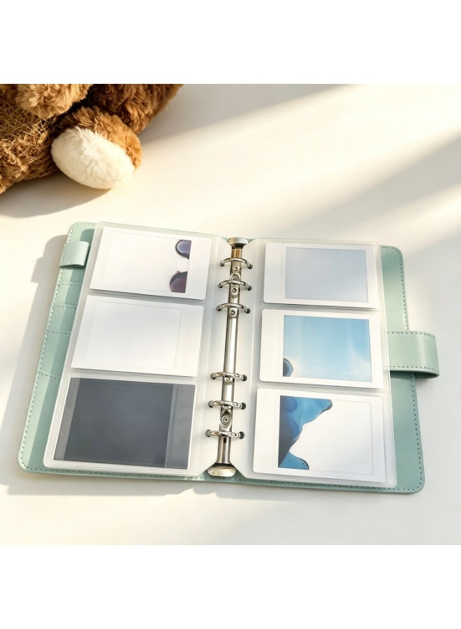 6-Ring Loose Leaf PU Photo Album Compatible with Mini 12 3 Inch Films, Large Capacity Holds Up To 108 Photos,  Picture Storage Organizer, Premium Eid Ramadan Birthday Gift For Travelers, Families & Collectors - Image 2